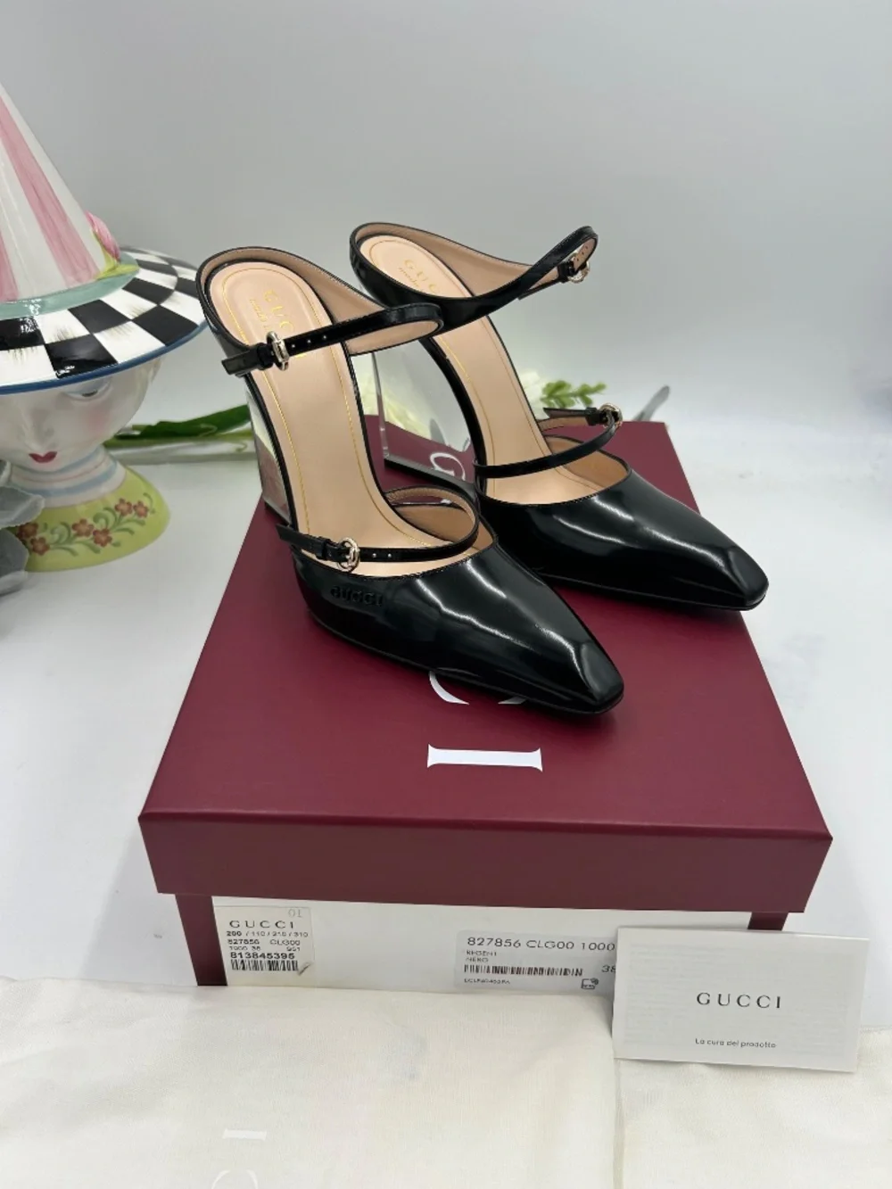 Women’s Gucci Christy Patent Leather Wedge. Size 38. Made in Italy.